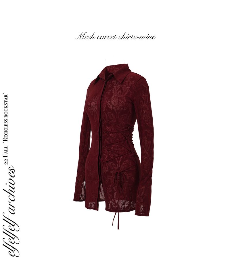 MESH CORSET SHIRTS[wine]