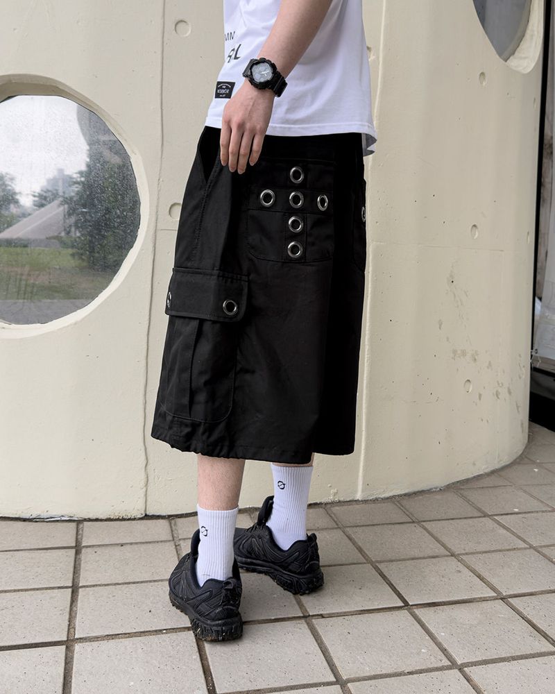 Aver Eyelet Cargo Bermuda Pants