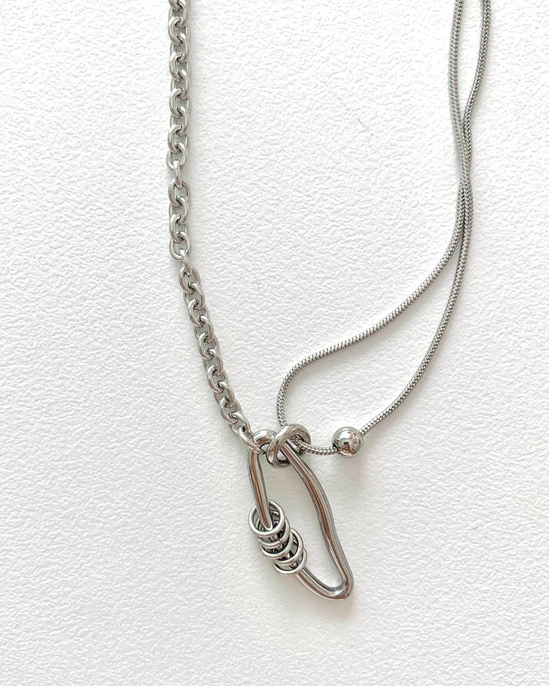 melting two chain necklace