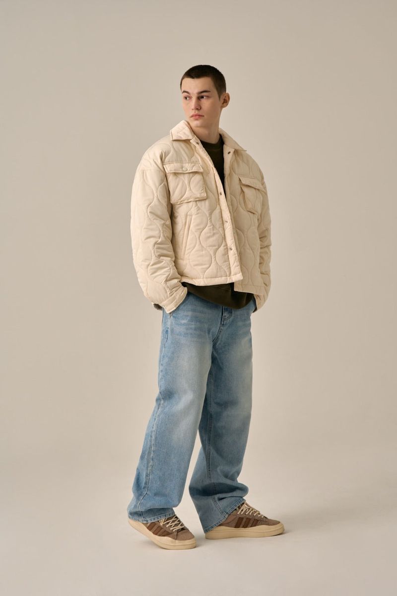 QUILTING SHIRT JACKET - IVORY