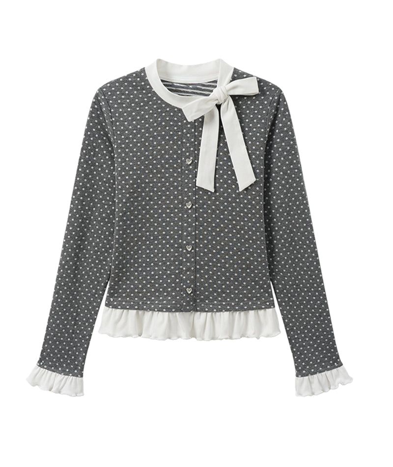 Cozy&Kitsch(コージーアンドキッチ)の「Marina Dot Frill Cardigan(Tops)」
