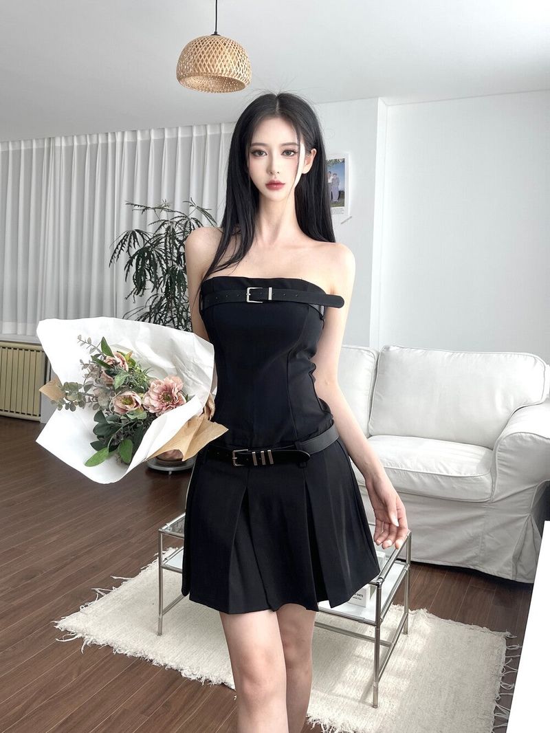 Seow（ソウ）の「903. Double belt pleats top ops (2color)（Dresses）」