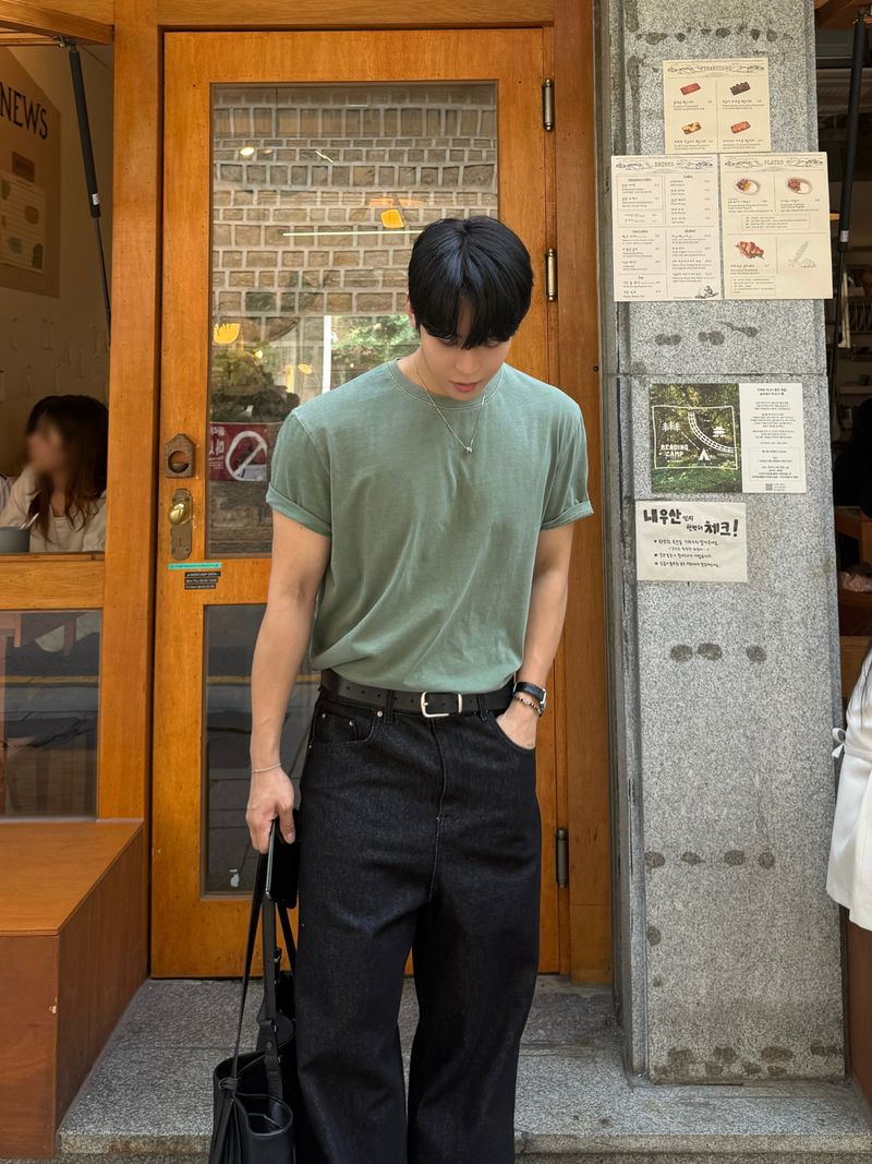 Nonfade pocket stitch denim pants