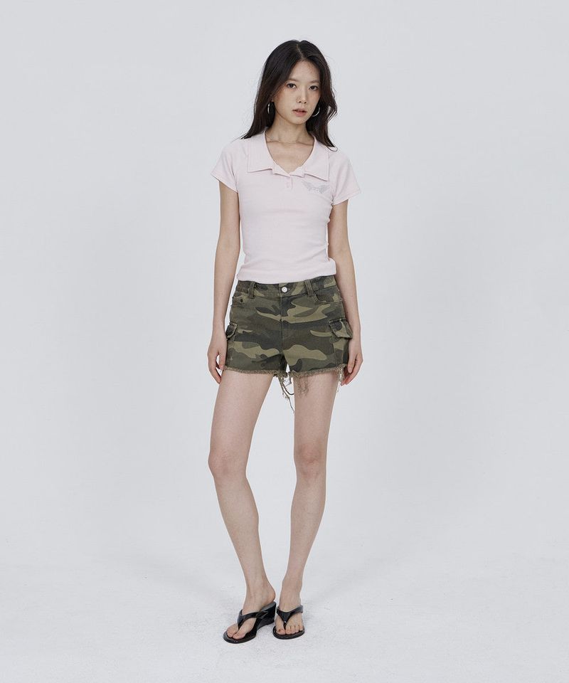 CONY LOGO COLLAR POLO TEE / LIGHT PINK