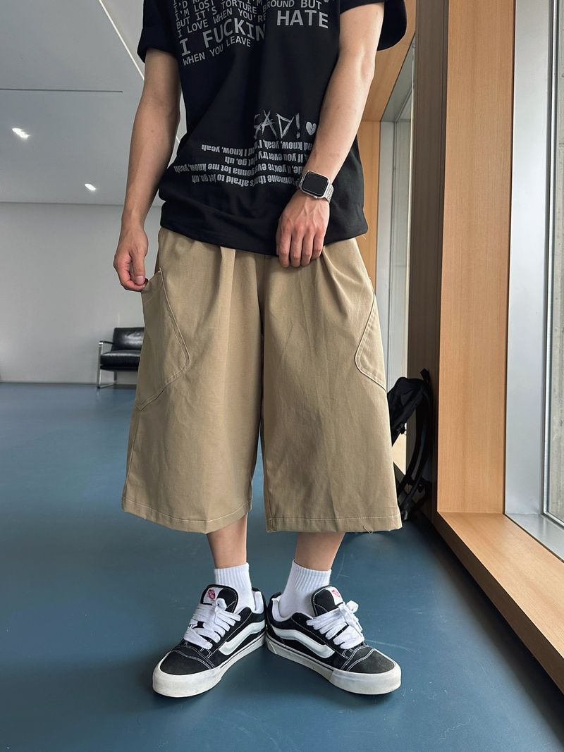 Tommy Diagonal Pocket Stitch Bermuda Pants 4C