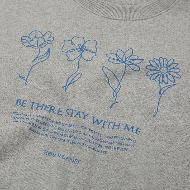 フラワーハンドグランピックスウェット/Flower Hand Graphic Sweatshirt [GREY]
