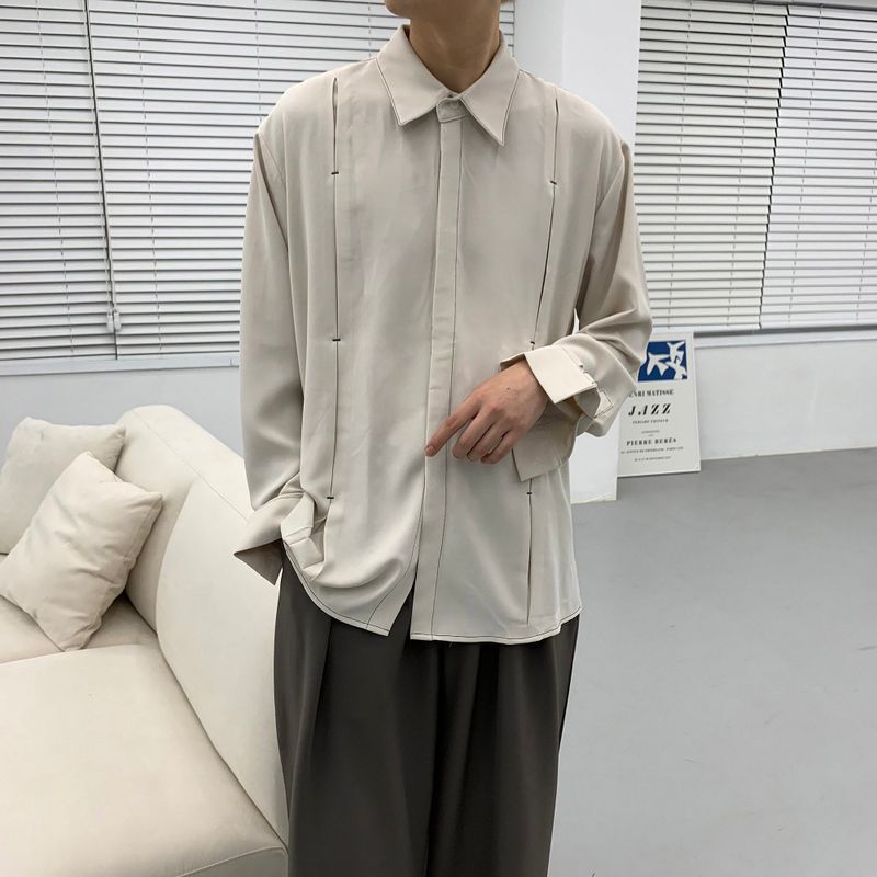 MN Stitch Pleated Shirt (2 colors)