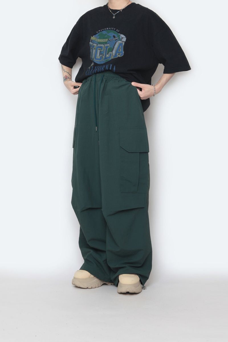 Solid Big Pocket Cargo Pants