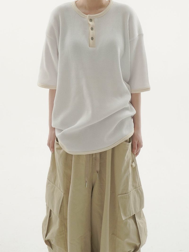 Daying waffle short sleeve T-shirt -5C