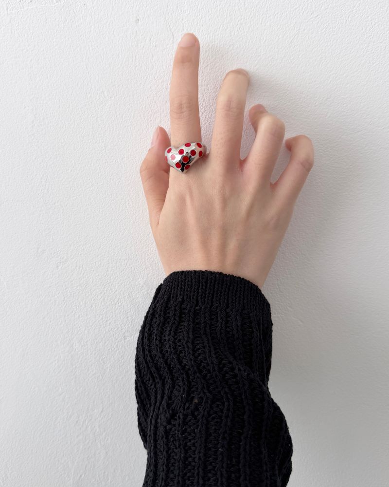 Polka Dot Heart Ring