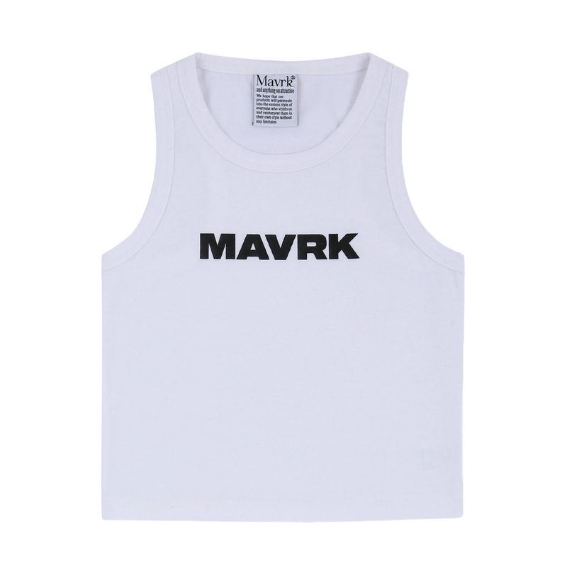 M Logo Crop Sleeveless White