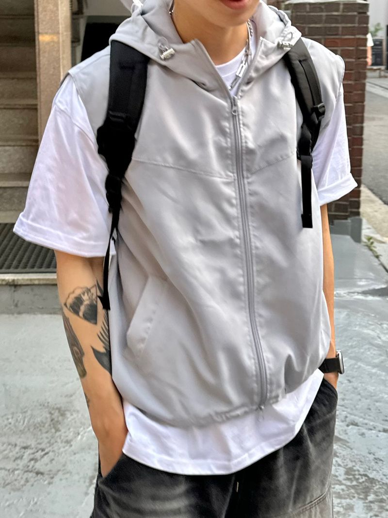 Tech poly hood vest 3C