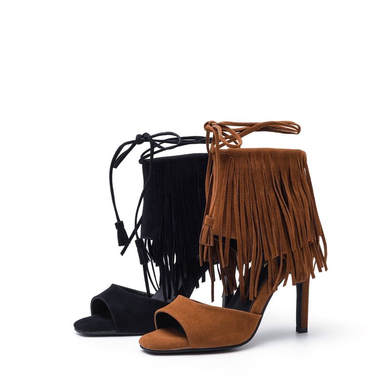 Tassel Ankle Heel(Brwon)