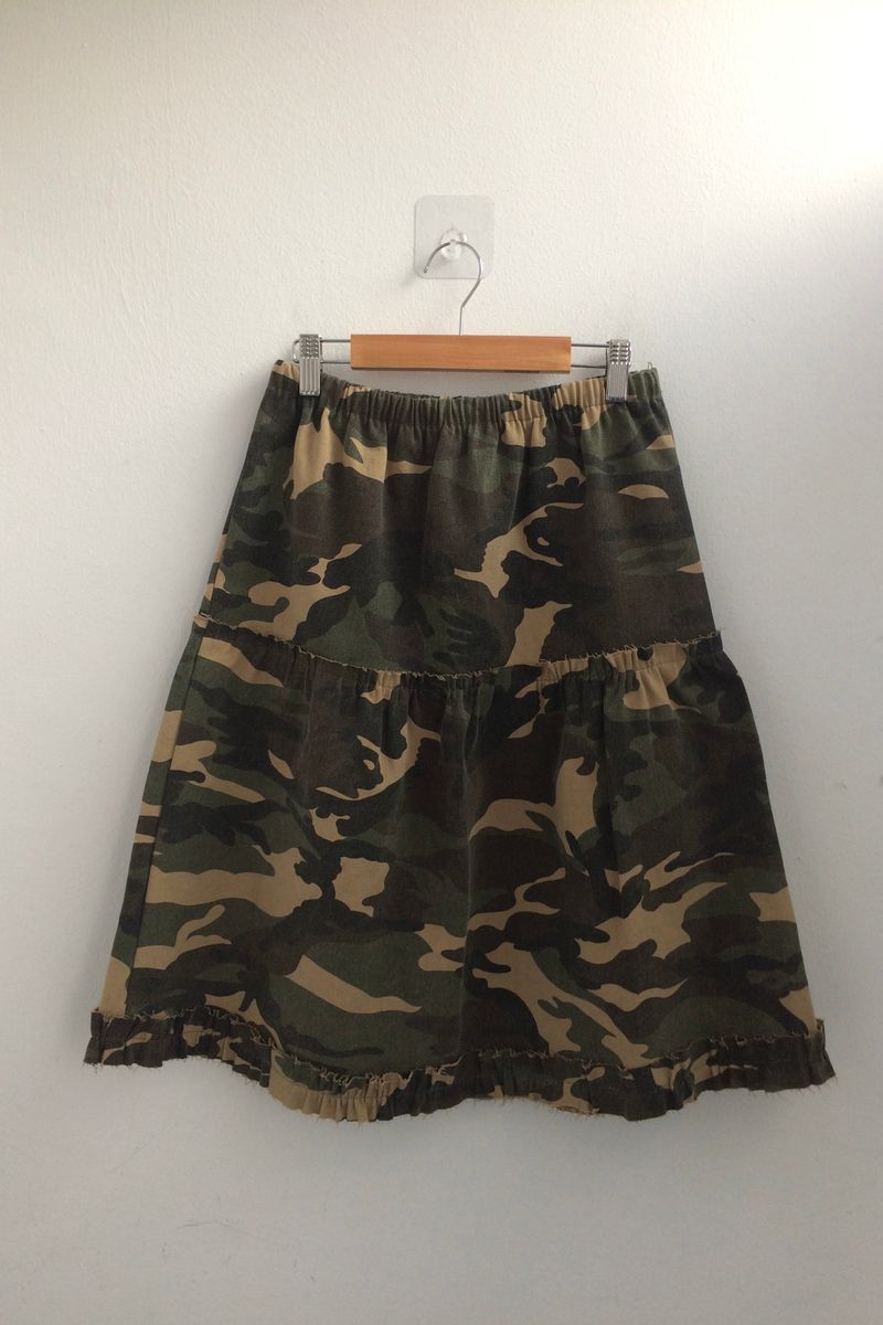 rough frill camotiered skirt