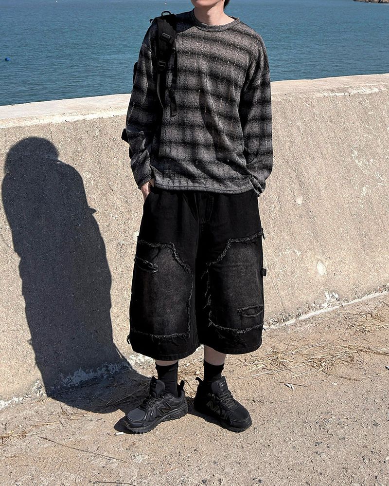 Rick Distressed Bermuda Denim Pants
