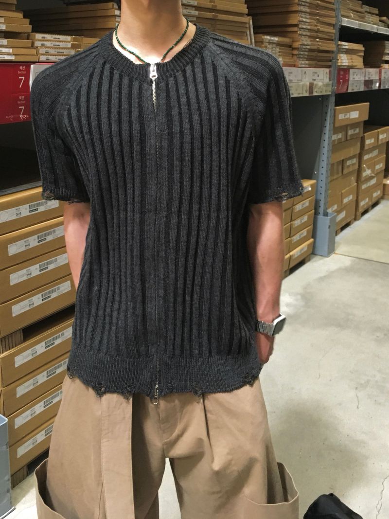 DL Ribbed Half Summer Zip-up 4C