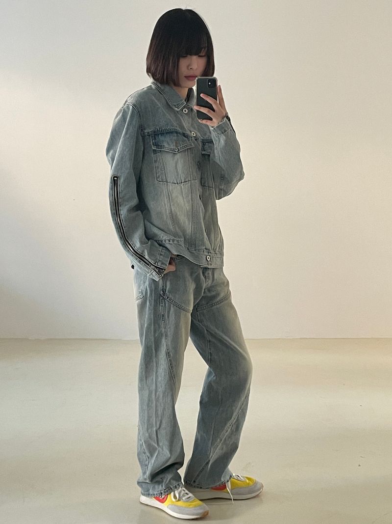 Zipper denim jacket 