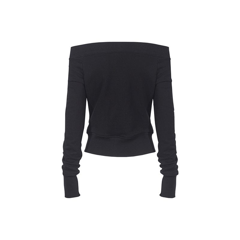 OFF-SHOULDER SLIM ZIP-UP_Black