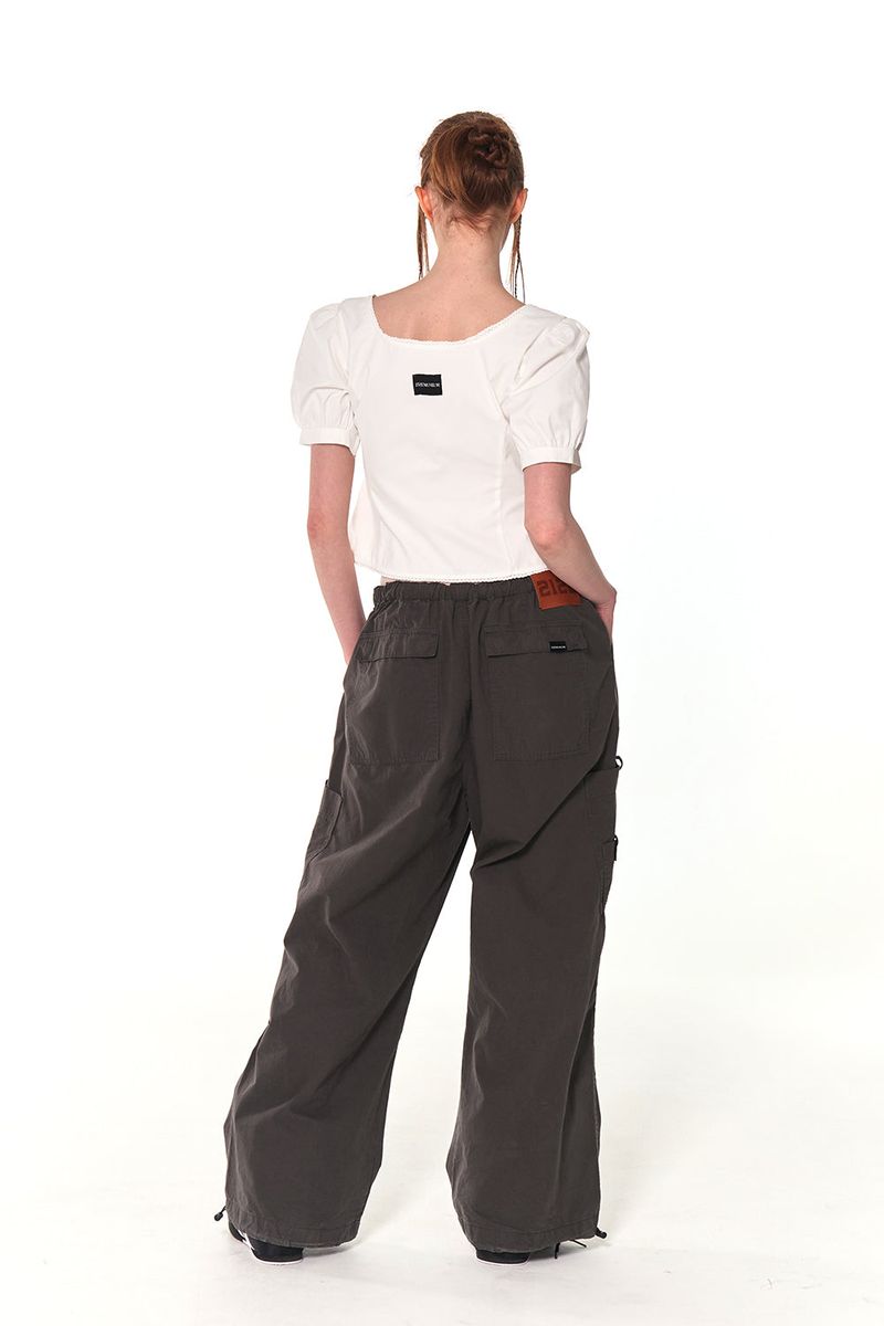 PUFF BUTTON BLOUSE (WHITE)