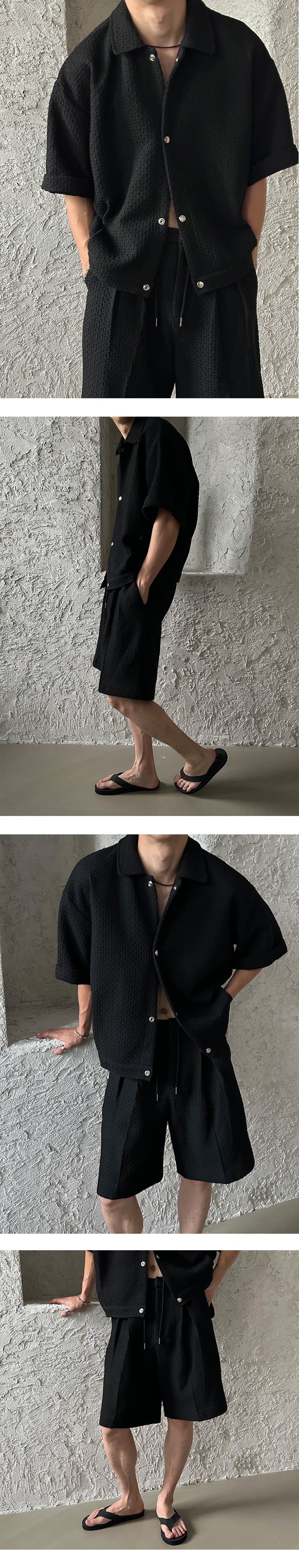 [SET UP] Tweed crop half jacket (3color)