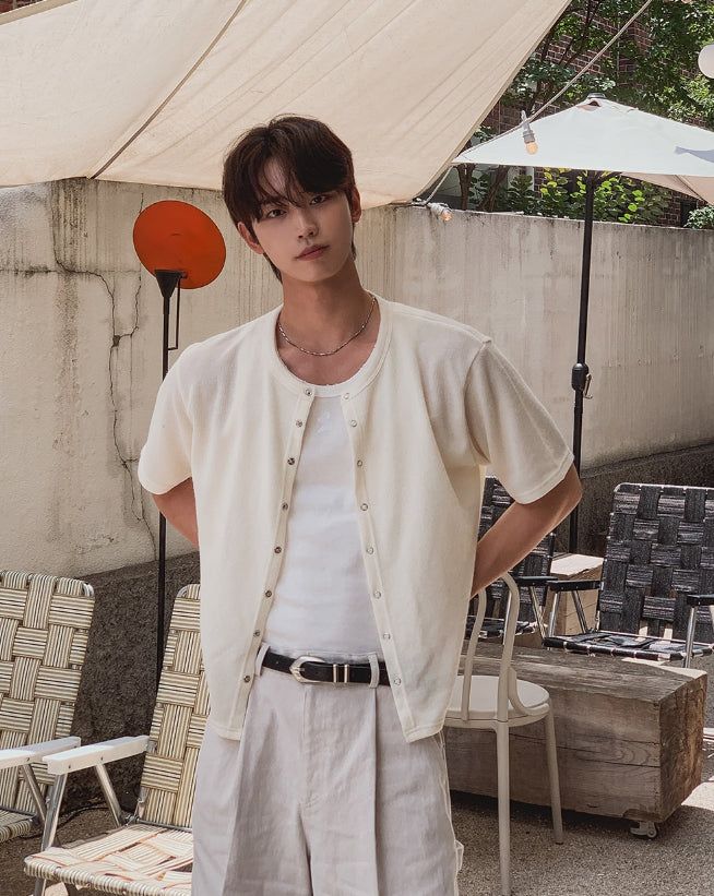 Snapd Round Short Sleeve Cardigan