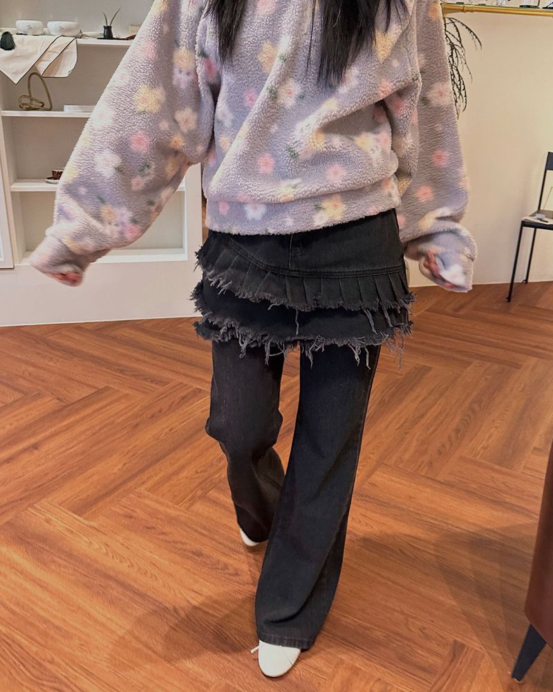 DENIM SKIRT PANTS