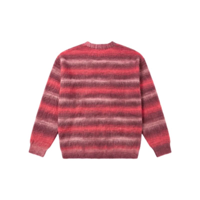 Red Gradation Stripe Cardigan