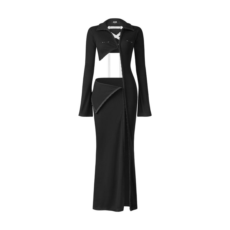 Aesir Studios（アースィア・スタジオ）の「ATLU - Piercing - Knit dress (black)（Dresses）」