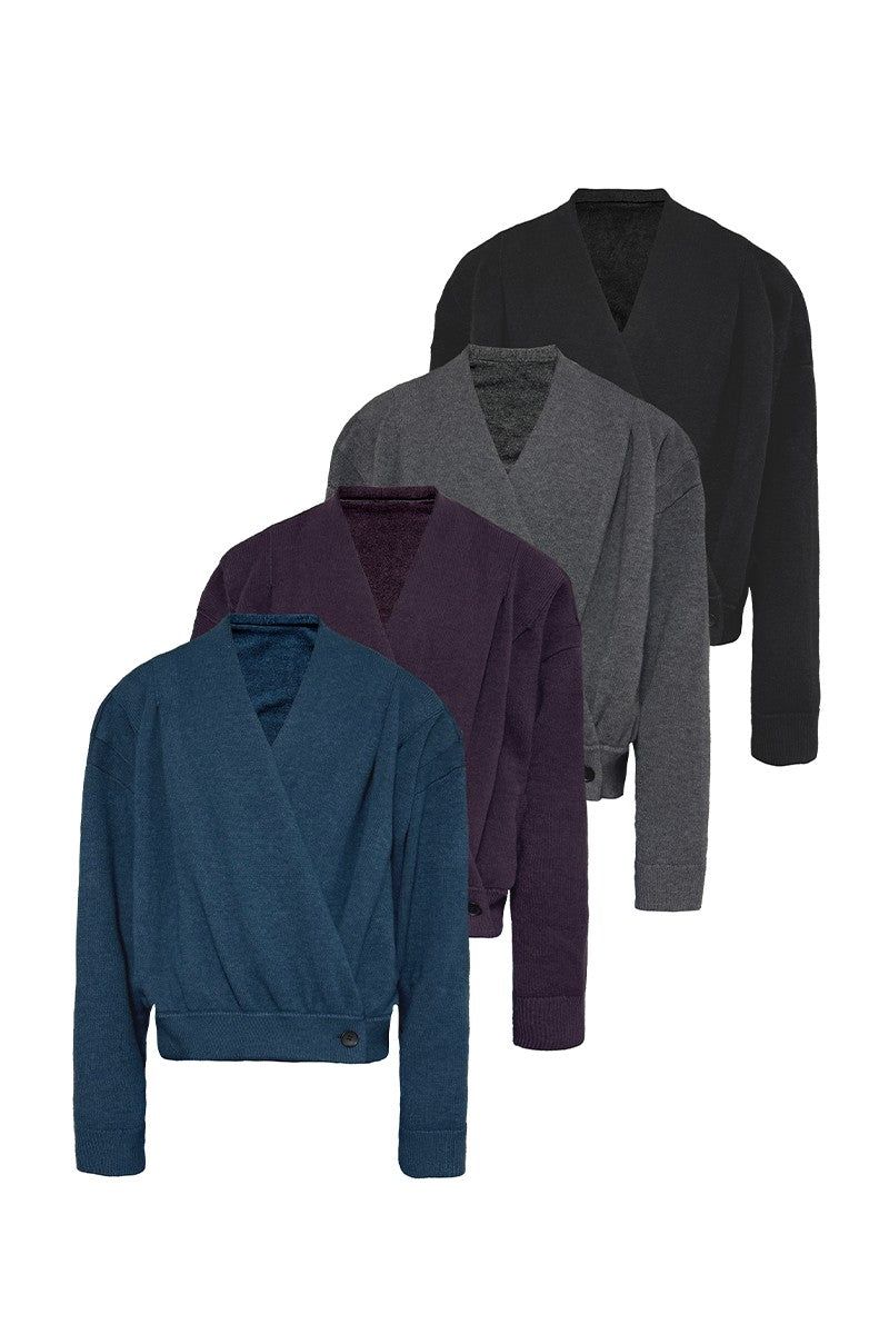 JCAESAR(ジュリウス・シーザー)の「Pleated Knit Wrap Cardigan(Jackets/Outerwear)」