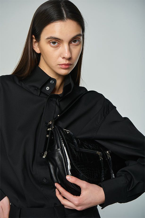 Western Enamel Pattern Leather Bag