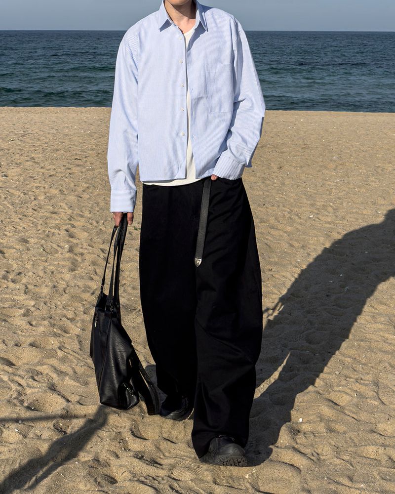 Bino Curved Wide Cotton Pants