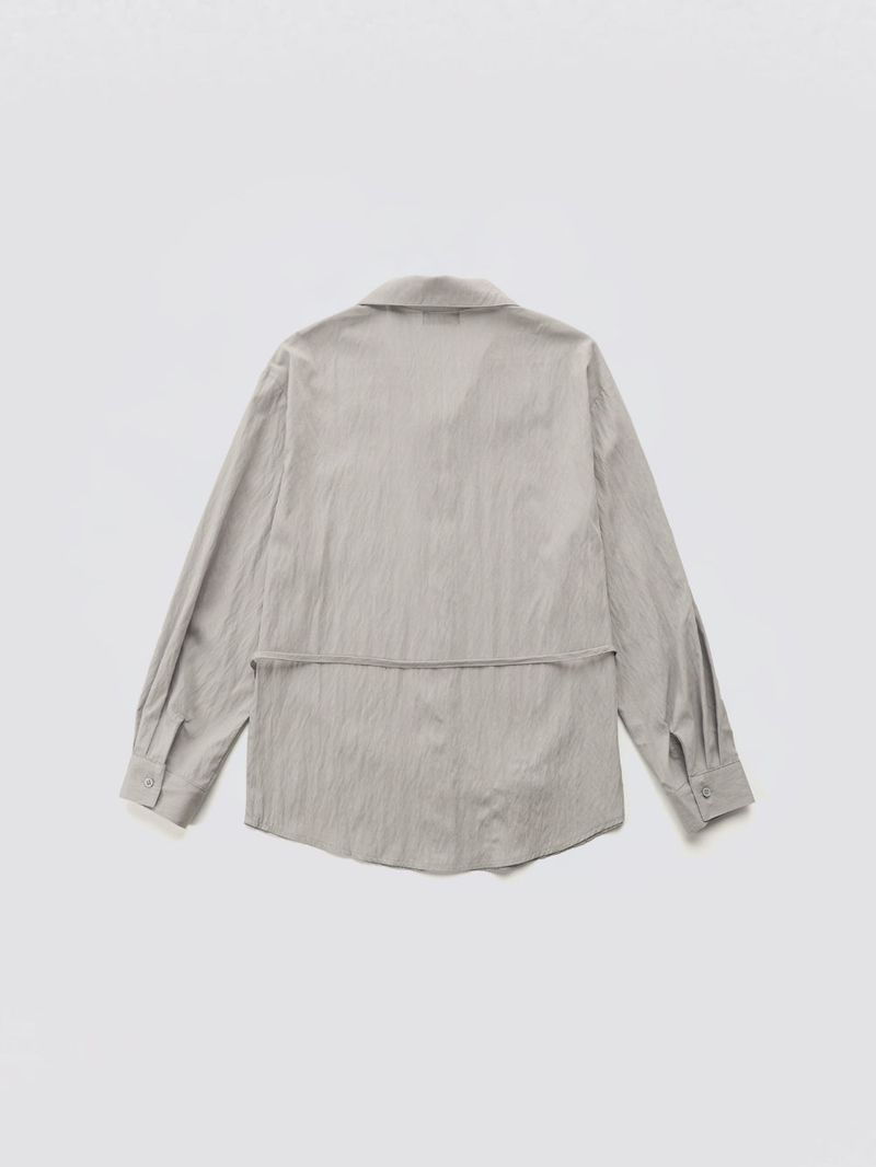Urban High-neck String Shirt_Grey
