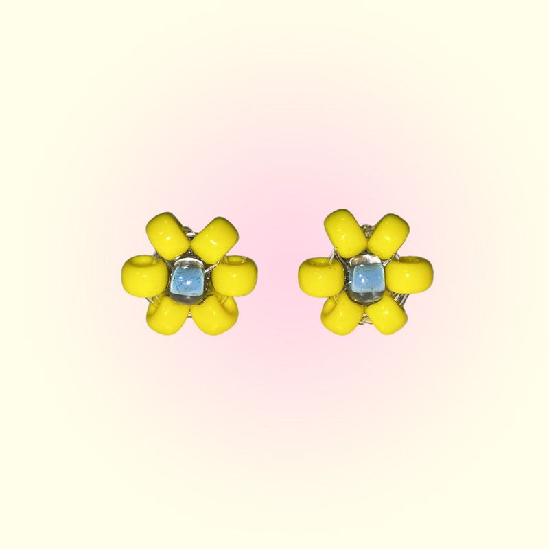 [MADE]Picnic Yellow Flower Beads Earing
