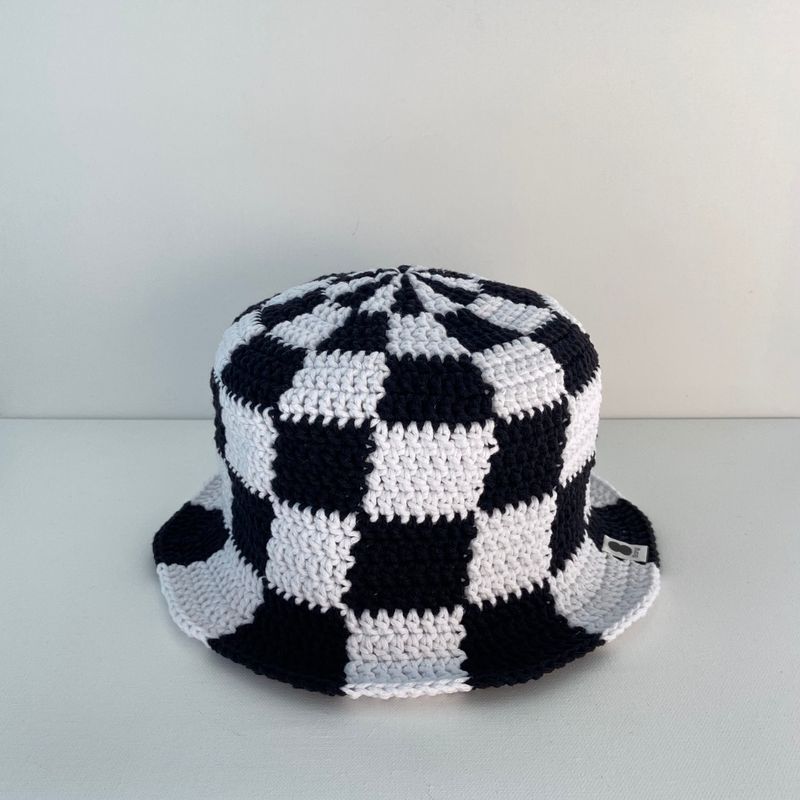 [MADE] Étang Checkerboard Hat﻿ | Black