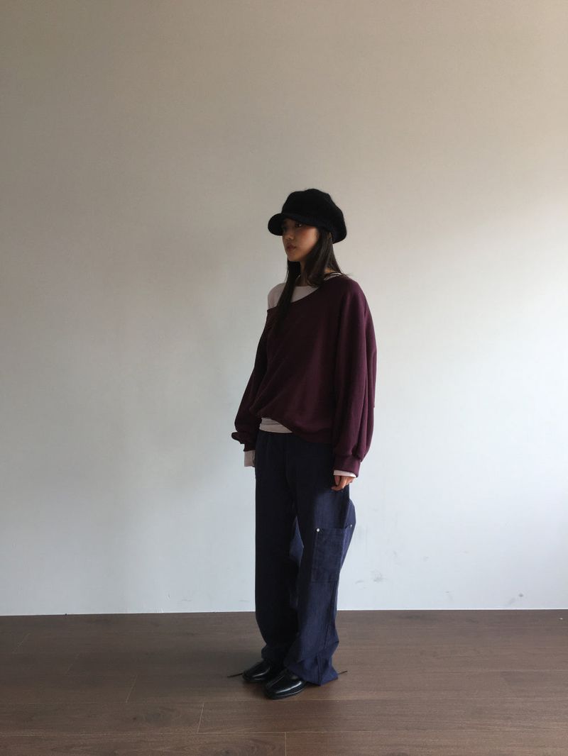 Mauve One-Shoulder Off Sweatshirt (2 Colors)