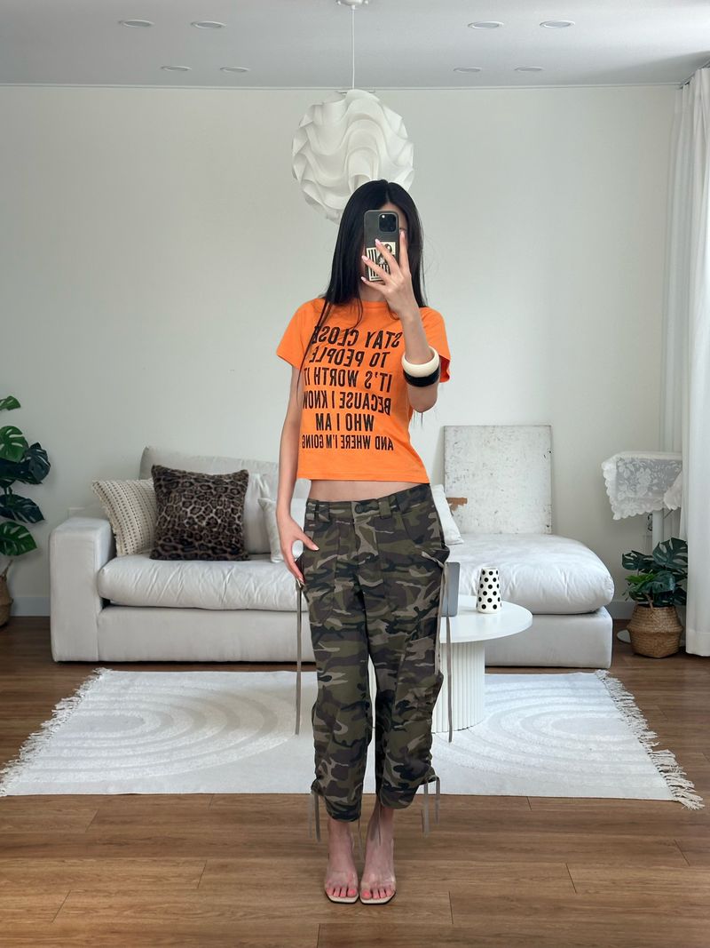 ribbon camo capri pants