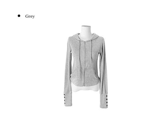 Coa Slim-Fit Button Hood Zip-Up