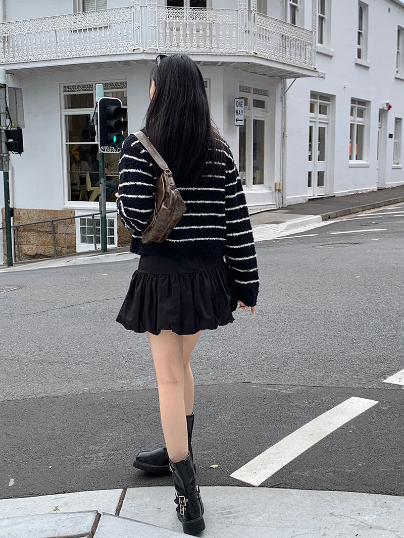 Clang wool striped cardigan
