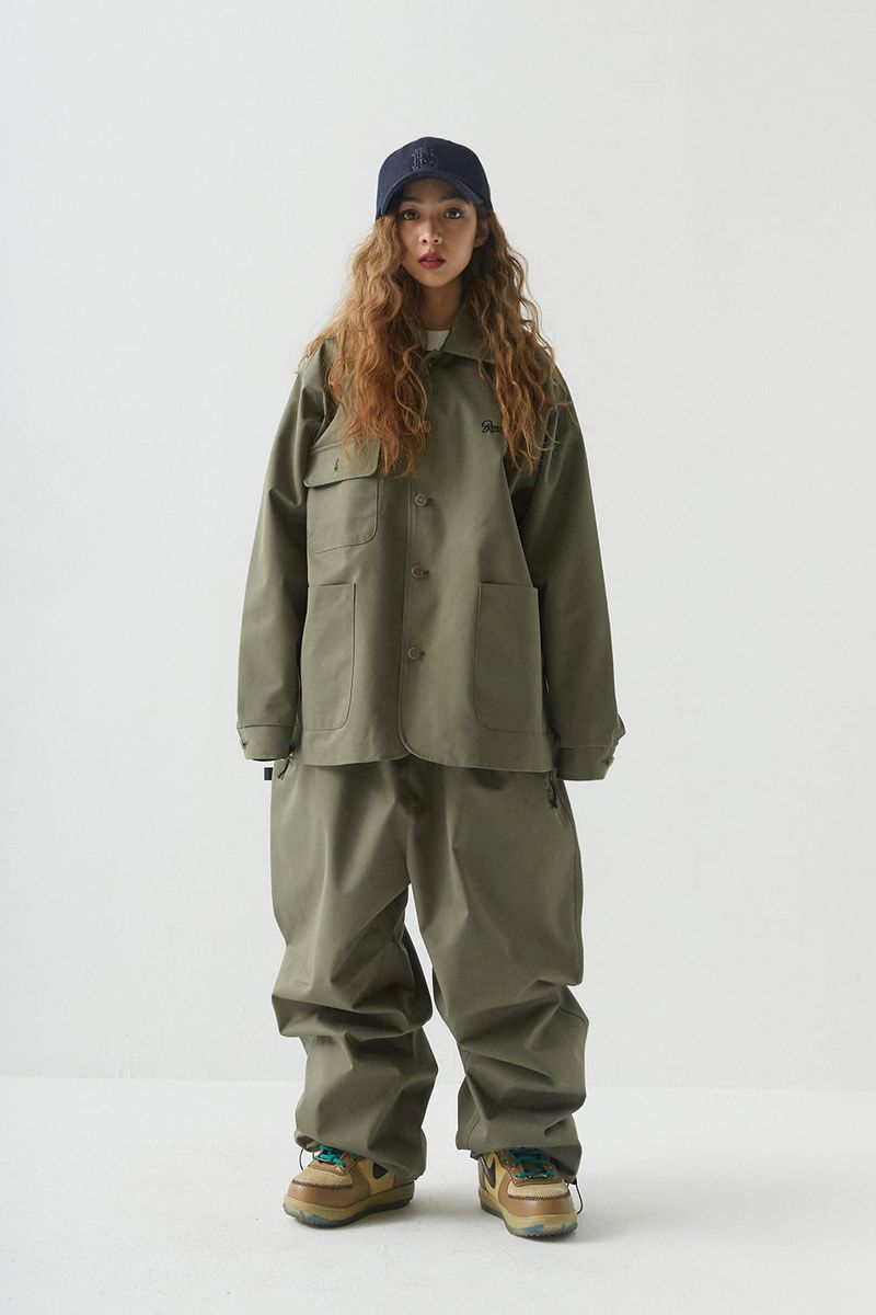 BSR2223FWJK065 LOGO COLLAR COTTON BASIC JACKET KHAKI
