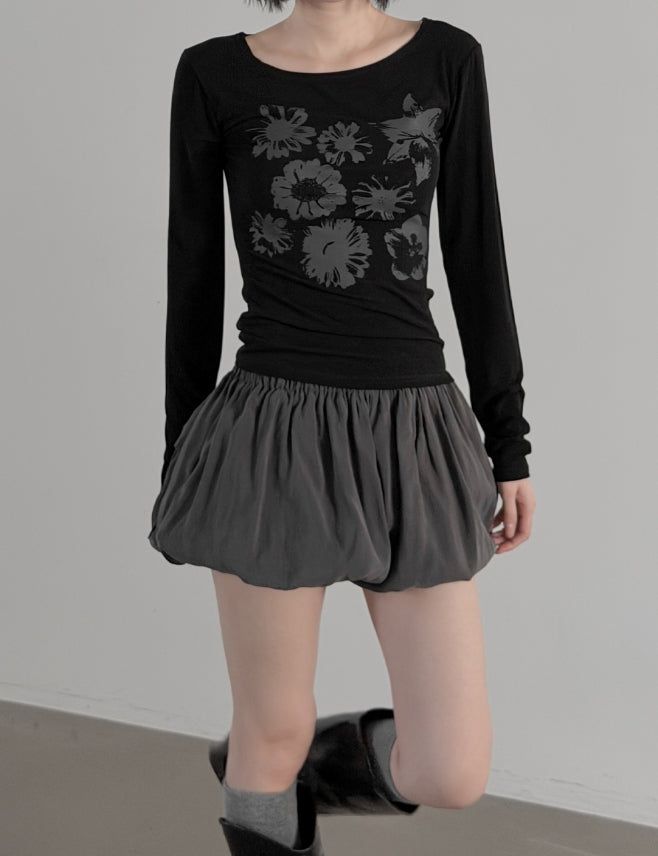 Press Flower Boat Neck Tee