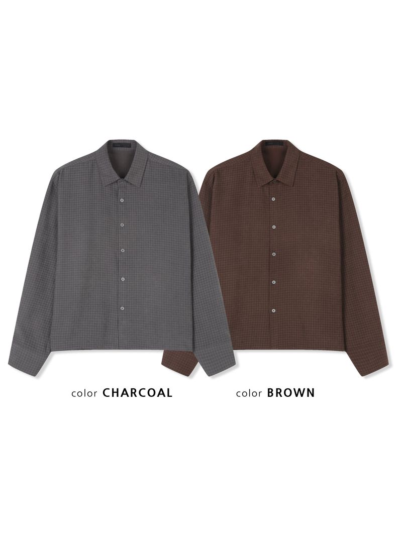 Edge Winter Cropped Check Shirt (2 Colors)