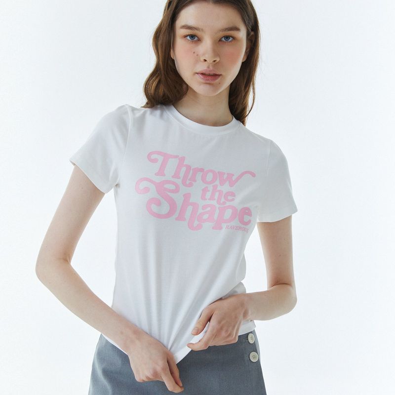 Shape Logo Slim Span T-Shirt White
