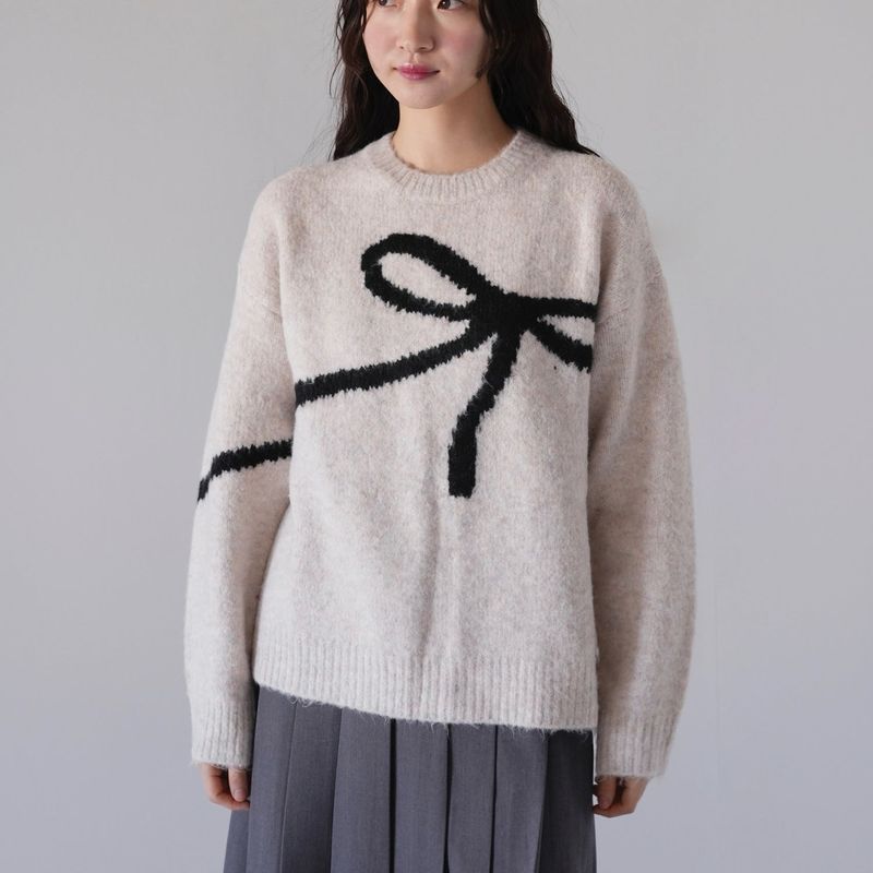 flow diagonally ribbon knit