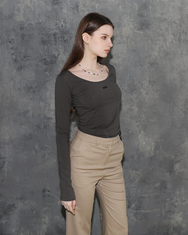 Metal Triclipse Semi Bootcut Slacks Beige