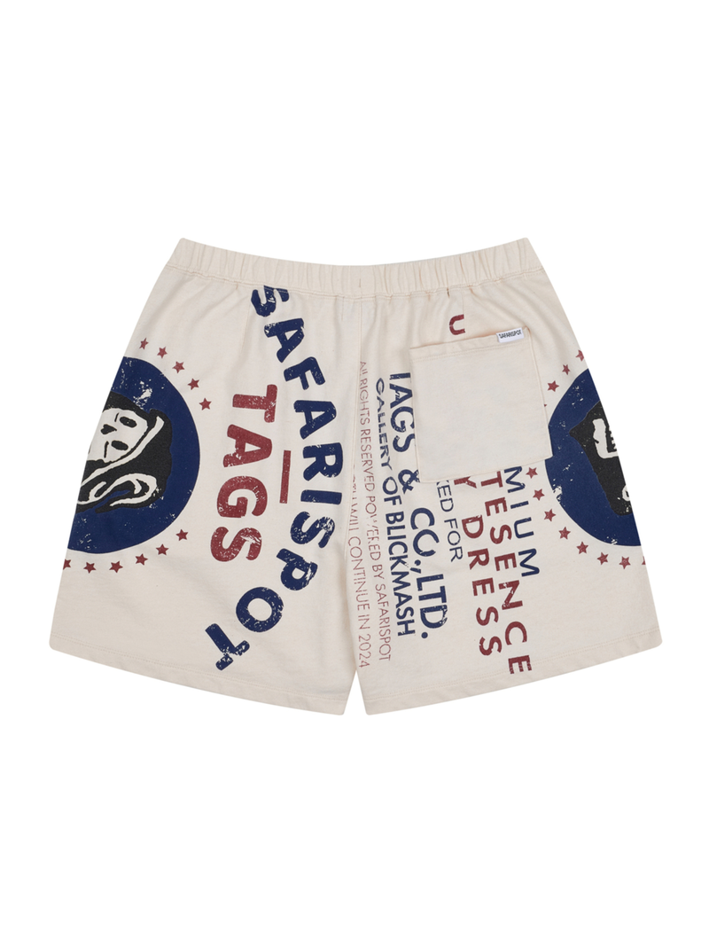 MULTI SKULL COTTON SHORTS (IVORY)