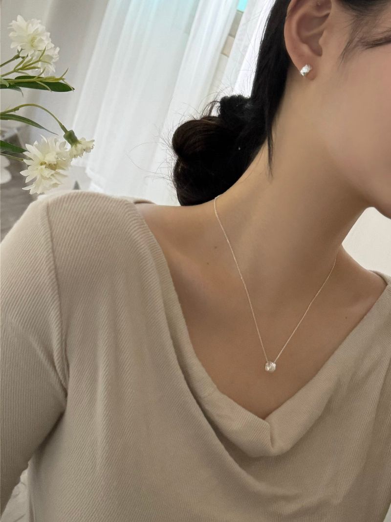 Blingmoon（ブリングムーン）の「[Silver 925] bold emboss ring earring necklace set / daily simple silver guest look（Setup）」