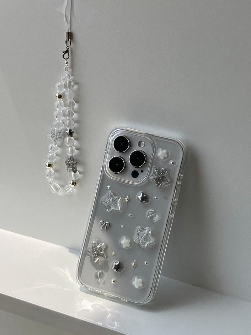 Milky Way Star Clear Beads Strap Key Ring