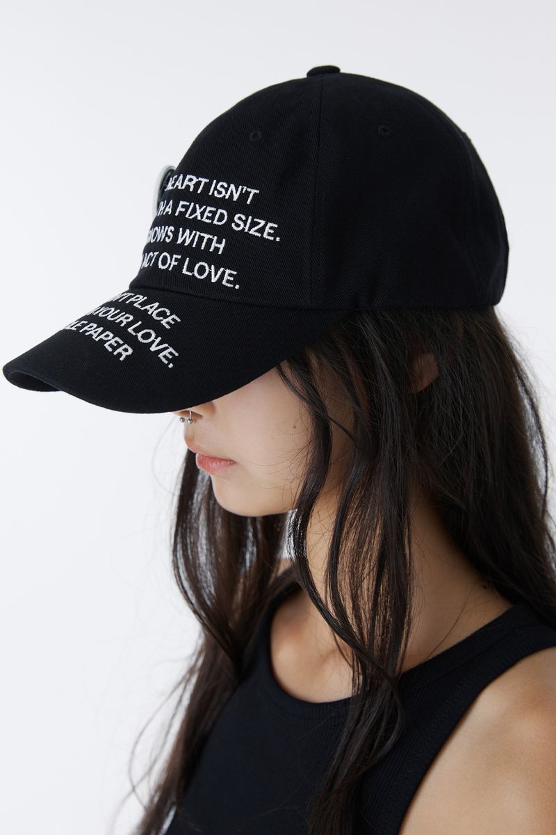 TEXT BALL CAP (BLACK)