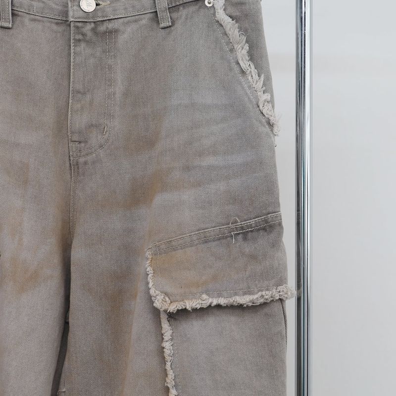 (Unisex) Bison Cargo Wide Denim
