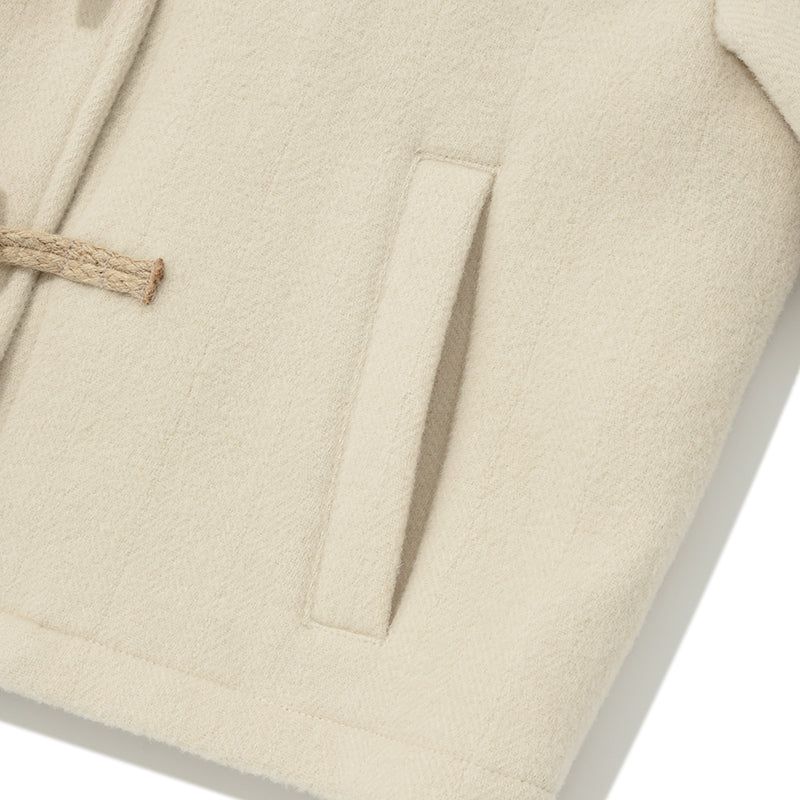 CHERRY HOODIE HALF DUFFLE COAT [IVORY]